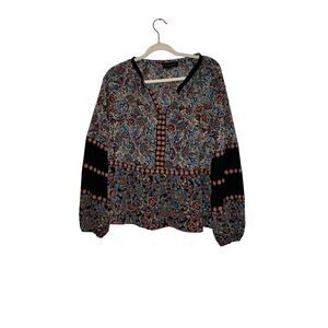💥Laundry by Shelli Segal boho babydoll style blouse size large